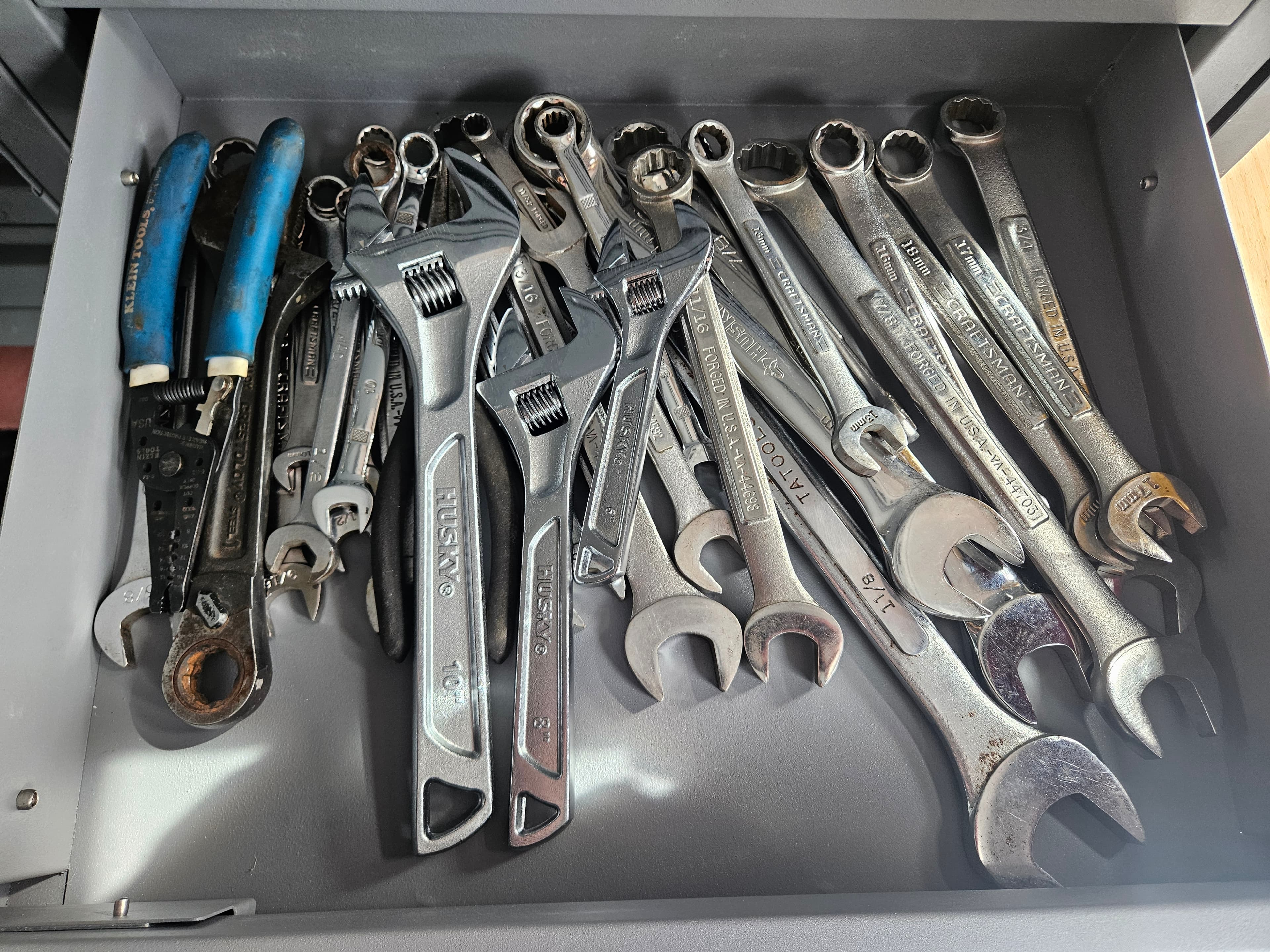 wrenches in a tool box